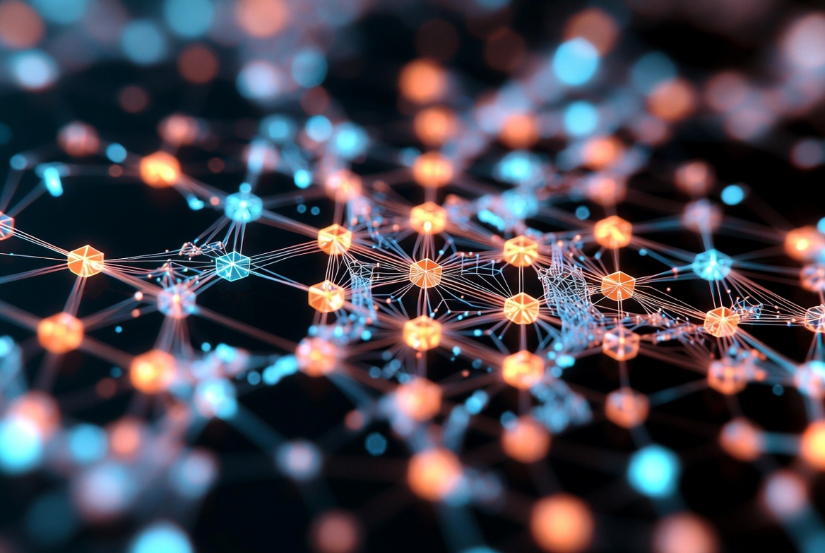 Lattice generative pattern core — node network visualization