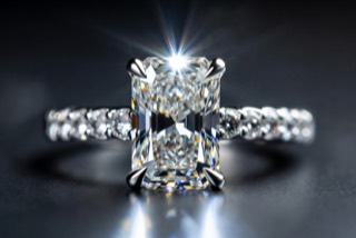 A ring photographed against a dark ground.
